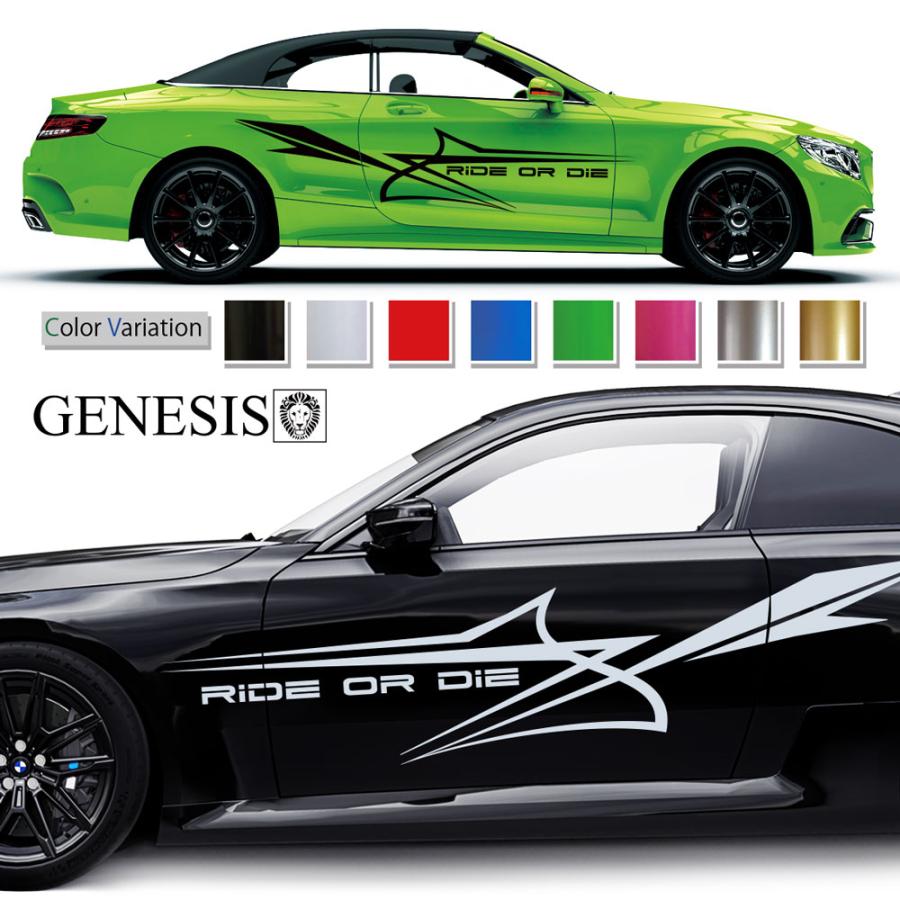 車 ステッカー かっこいい カスタム ライン レーシング カーステッカー 車用 バイナルグラフィック ワイルドスピード系 スポーツ 左右 14色から選べる 216 再販ご予約限定送料無料