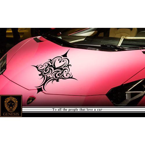 車 ステッカー かっこいい カスタム ハート クロス フロント ボンネット カー 車用 スポーツ ワイルドスピード系 バイナルグラフィック 14色から選べる 感謝の声続々