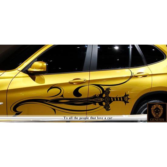車 ステッカー かっこいい カスタム トライバル 剣 カーステッカー 車用 スポーツ ワイルドスピード系 バイナルグラフィック 14色から選べる 62 Premium62 バイナルグラフィックのgenesis 通販 Yahoo ショッピング