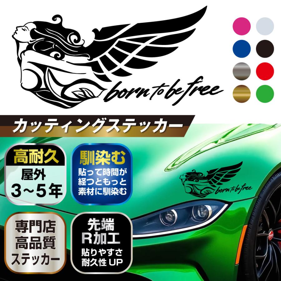 車 ステッカー 女神 かっこいい ワンポイント カッティングステッカー