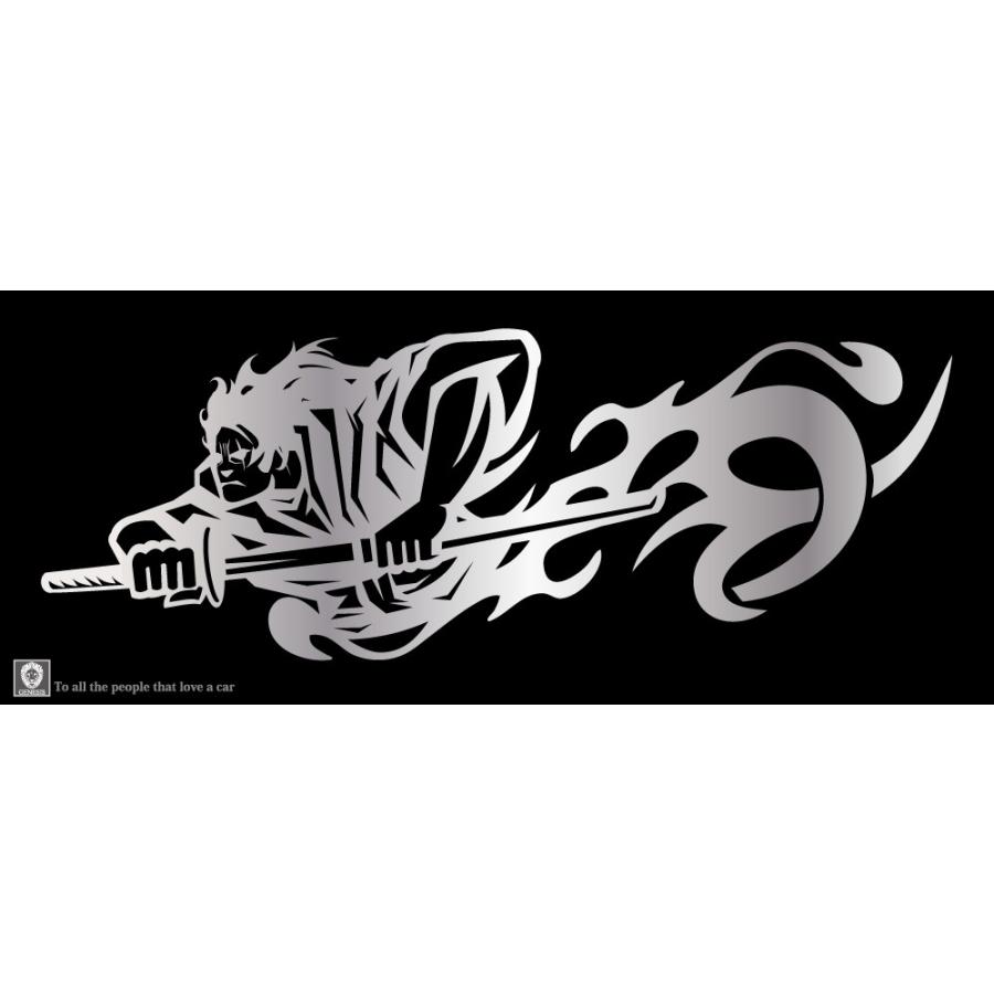 車 ステッカー かっこいい カスタム 憧れ 侍 リア カーステッカー 32 バイナルグラフィック 車用 14色から選べる デカール ワイルドスピード系