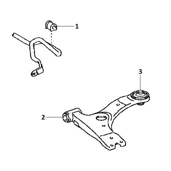 SIBERIAN BUSHING スタビライザー用ウレタンブッシュ ウィッシュ ZGE21 Frサスペンション 2個 1-01-838 48815-05110/48815-20290｜syarakuin-shop｜03