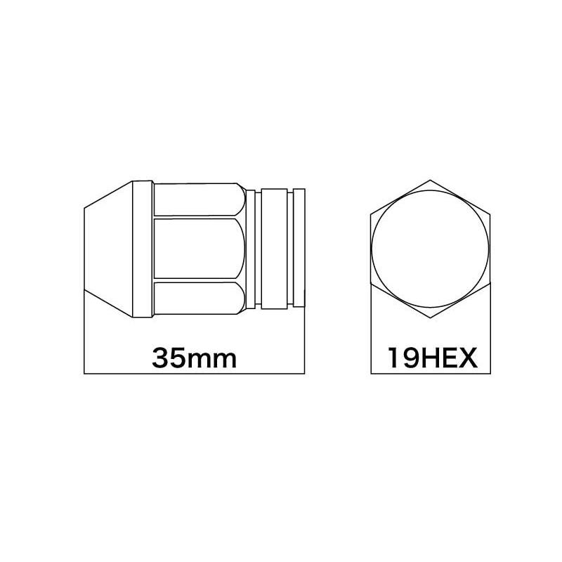 DIGICAM デジキャン アルミレーシングナット 袋タイプ P1.5 19HEX 35mm レッド 20本入 デリカ D：5 CV#W H19/1〜 AN6F3515RE-DC｜syarakuin-shop｜02