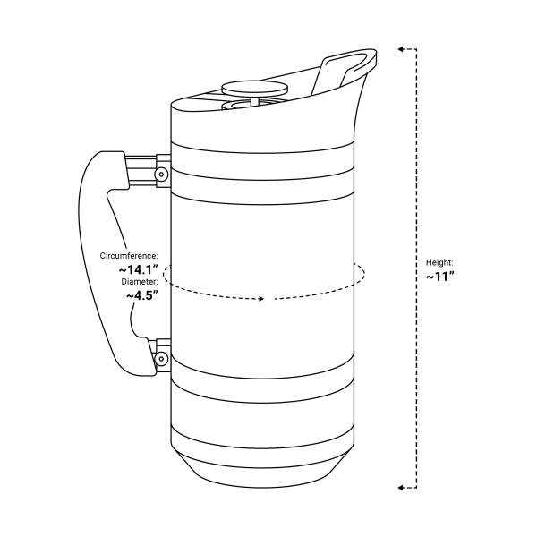 BruTrek ブルトレック ベースキャンプトラベルプレス コーヒー プレス サーモボトル レッド 約1420ml Red Rock SFP1048｜syarakuin-shop｜08