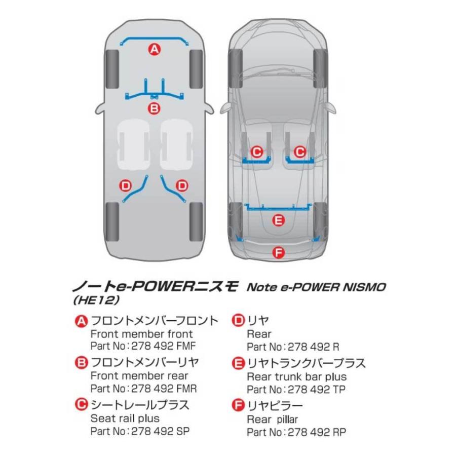 直販大特価 CUSCO クスコ パワーブレース シートレールプラス 左右2個セット ノート e-Power/e-POWER NISMO HE12 2WD 1200cc 2016.11〜 278-492-SP