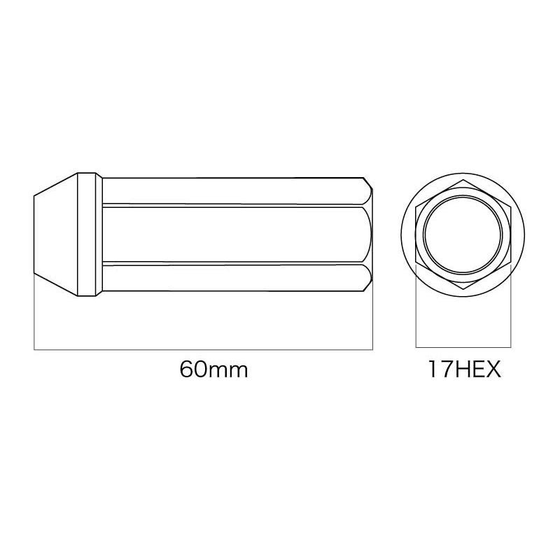 DIGICAM クロモリレーシングナット 貫通 P1. 6角 mm BK 本