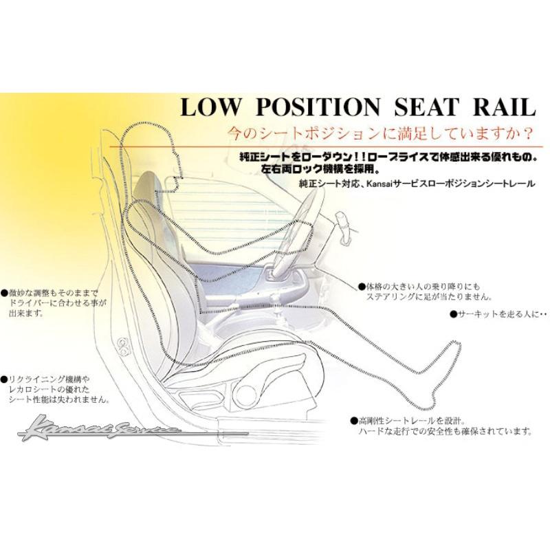 Kansai SERVICE 関西サービス 純正RECAROシート専用ローポジションシートレール ランサーエボリューション5 6 CP9A  HKS関西｜syarakuin-shop｜02