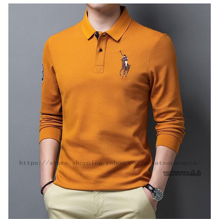 Tシャツメンズ 刺繍 ポロシャツ 長袖 紳士服 シャツ ゆったり インナー ビジネス カジュアル 父の日 プレゼント 40代 50代 60代