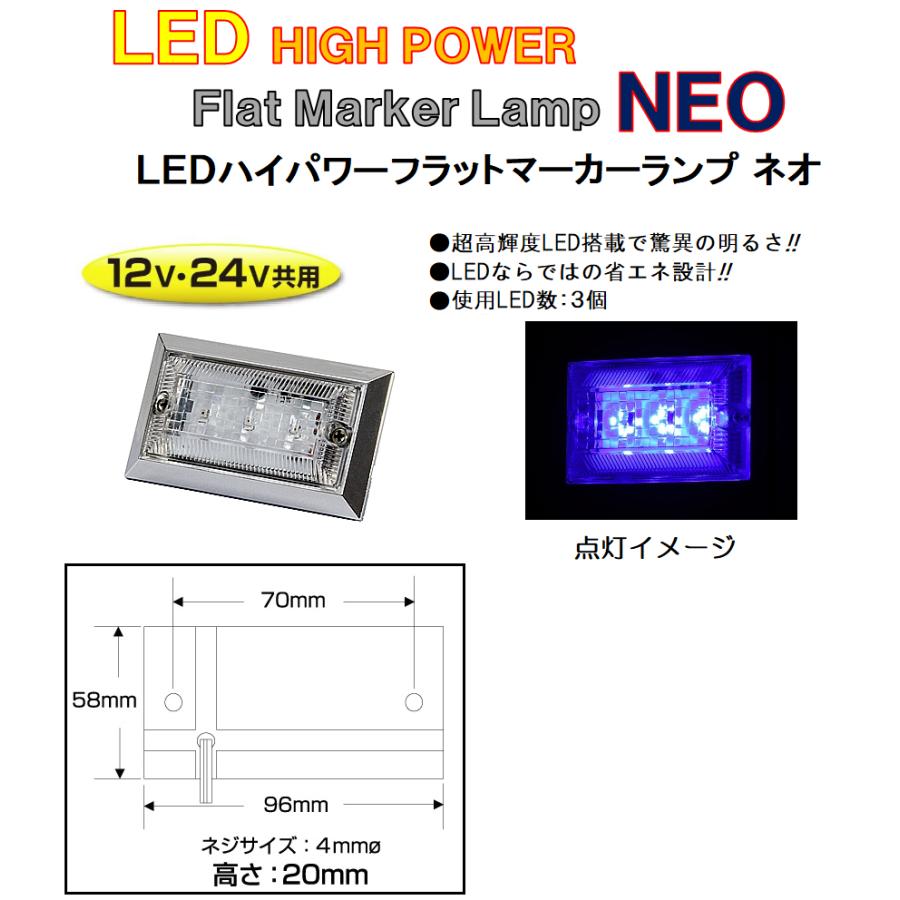 ジェットイノウエ トラック用品 LED3 ハイパワーフラットマーカー