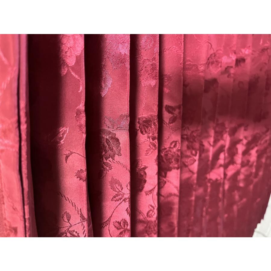 シャルローズ仮眠カーテン (ラウンド) 色：ワインレッド/表裏同色 巾