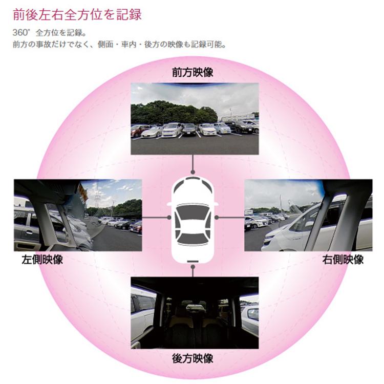 コムテック HDR361GS ドライブレコーダー 360度 車内前後左右 コムテック HDR361GS ドライブレコーダー 360度 車内前後左右