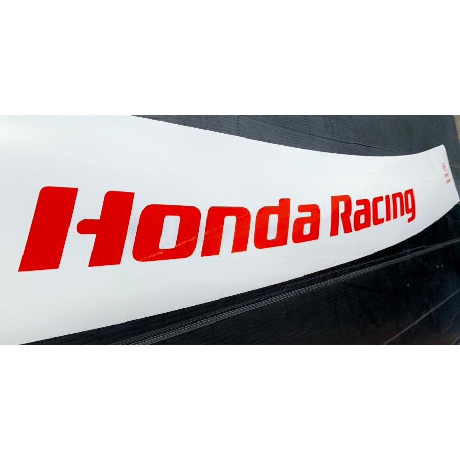 ホンダレーシング　ステッカー　HONDA　Racing　ウィンドステッカー　ハチマキ　ホンダ　白ベース×赤文字｜syayuujin