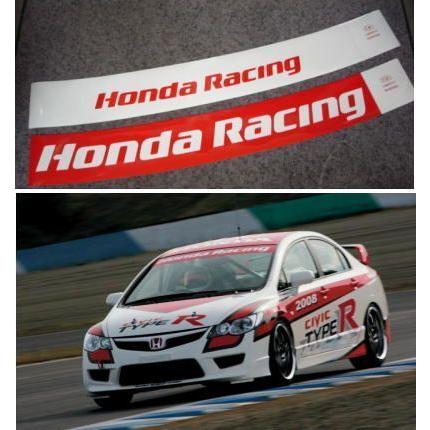ホンダレーシング　ステッカー　HONDA　Racing　ウィンドステッカー　ハチマキ　ホンダ　白ベース×赤文字｜syayuujin｜03