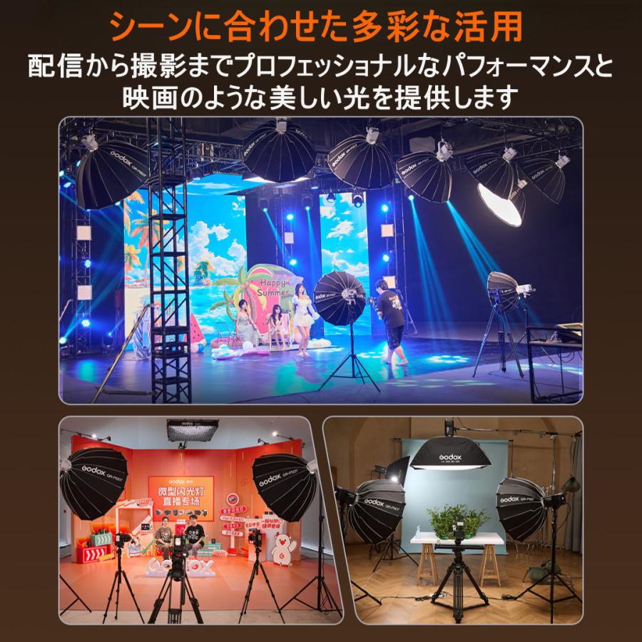 正規代理店品 GODOX Litemons LE200Bi 撮影用LEDライト 220W バイカラー2800-6500K CRI98/TLCI98 11種類FX照明 DMX・アプリ操作 NFC ボーエンズマウント | GODOX | 05