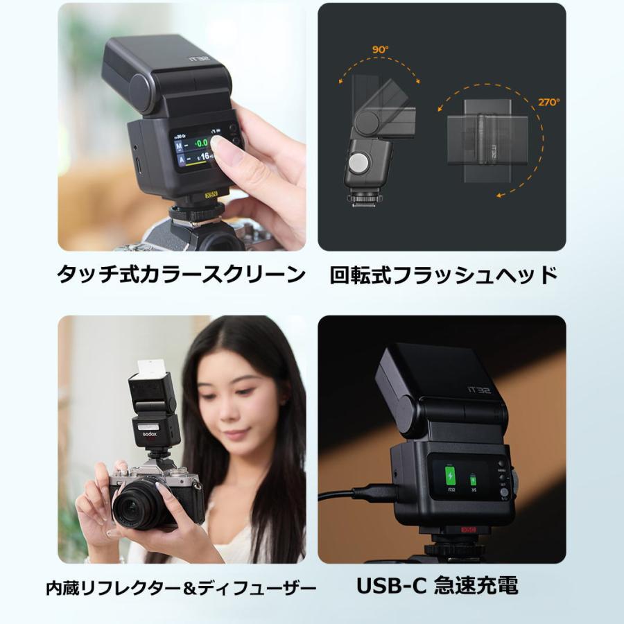 正規代理店品 Godox iT32 SONY ソニー用 ストロボ X5Sコマンダーセット オン/オフカメラ両対応 軽量 高速1.5秒リサイクル TTL・HSS対応 | GODOX | 05