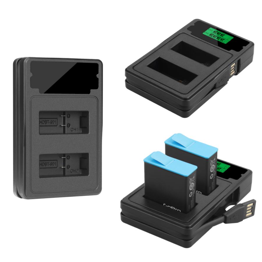 GoPro HERO10 black HERO9 バッテリーセット バッテリー2個+LED GoPro HERO10 black HERO9 バッテリーセット バッテリー2個+LED