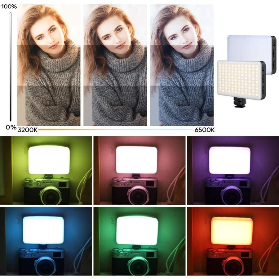 Ulanzi VL120 LED ビデオライト RGB効果の色紙付き 3100mAh USB充電式