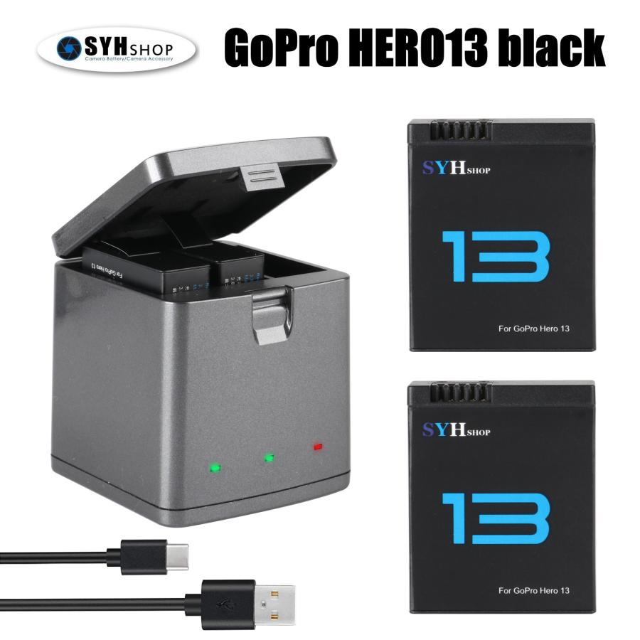 GoPro5 バッテリー　2つ デュアルバッテリーチャージャー + Enduroバッテリー (MAX) - 高性能