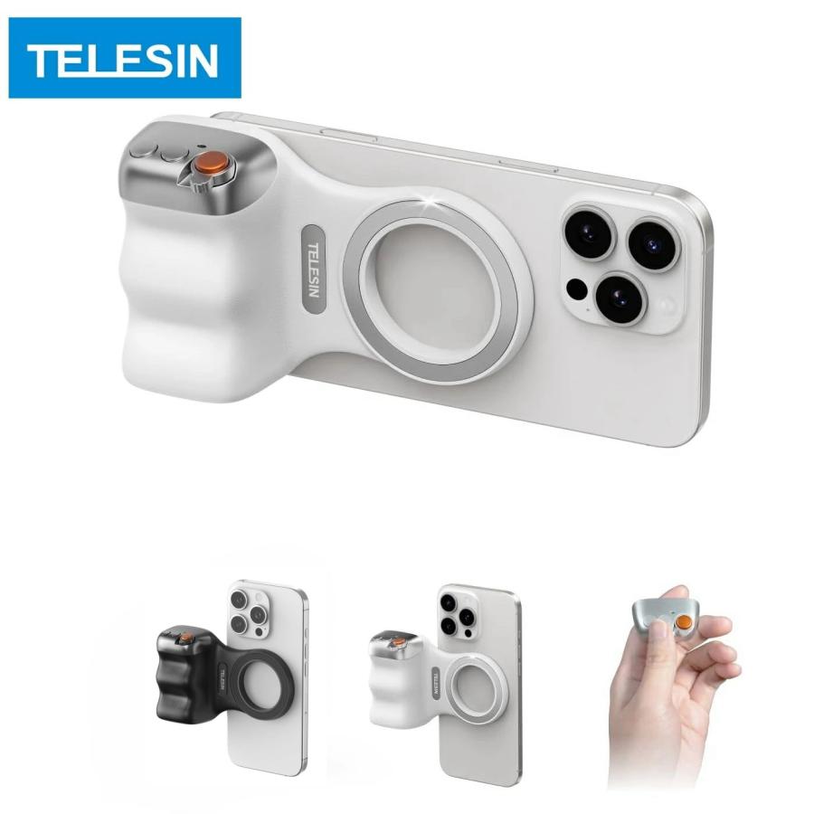 TELESIN スマホグリップ マグネットズーム機能対応 2段階シャッター