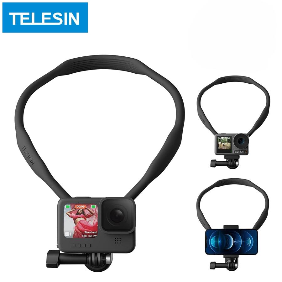TELESIN ネックレス式マウント アクションカメラ 首掛けマウント