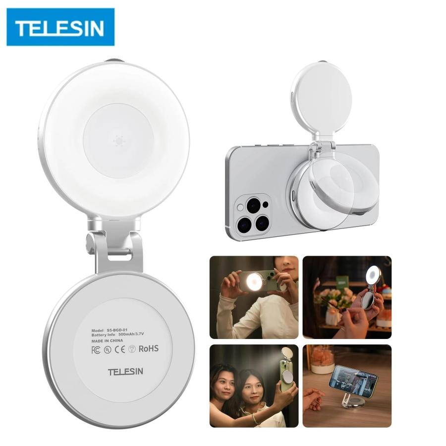 TELESIN C03 リングライト magsafe対応 自撮りライト 撮影用ライト LED
