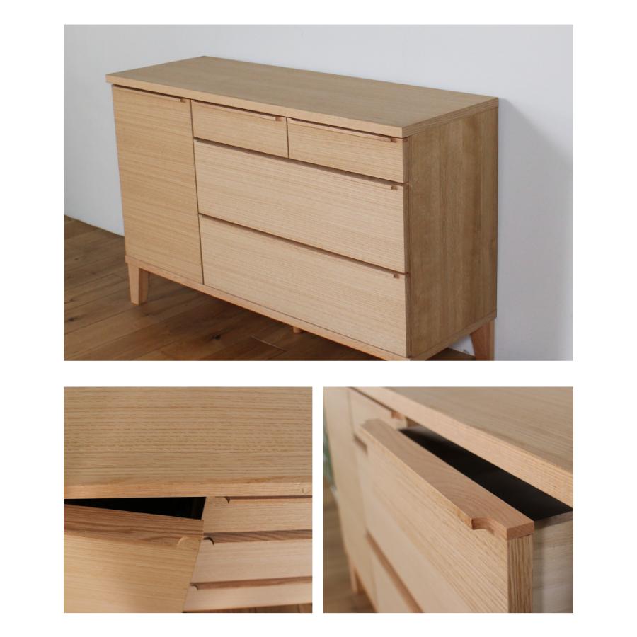 キャビネット リビングボード サイドボード おしゃれ 北欧 幅120 無垢