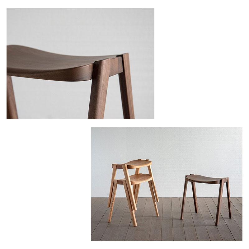 スツール サイドテーブル 北欧 無垢 天然木 木製 国産 日本製 ウォルナット オーク ブラックチェリー 飾り台 曲線 |  | 07