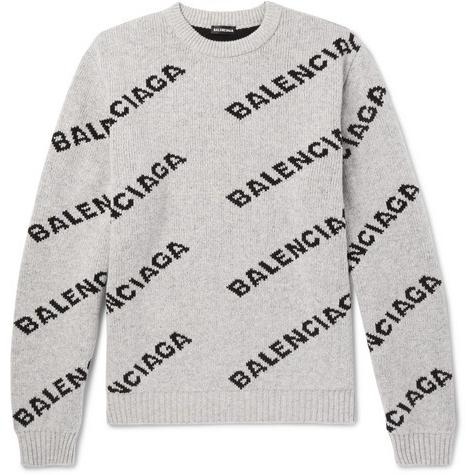 BALENCIAGA バレンシアガ ジャガードロゴ ニット セーター ブラック