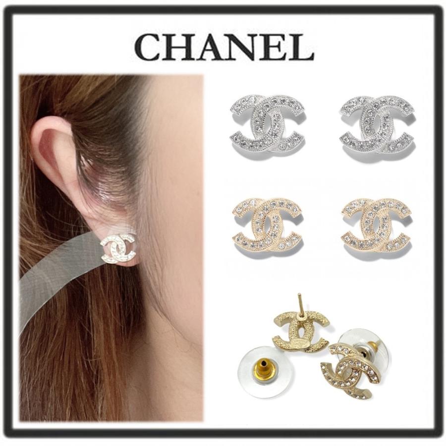 CHANEL メタル&ストラス CCピアス ゴールド シルバー クリア :cha0030:symm.symm.Yahoo!店 - 通販