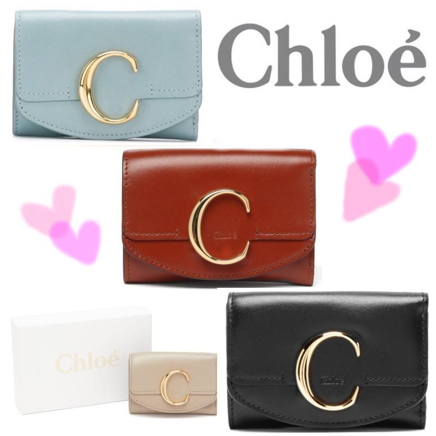 Chloe クロエ 三つ折り ミニ財布 コインパース付 CHLOE C Chloe クロエ 三つ折り ミニ財布 コインパース付 CHLOE C
