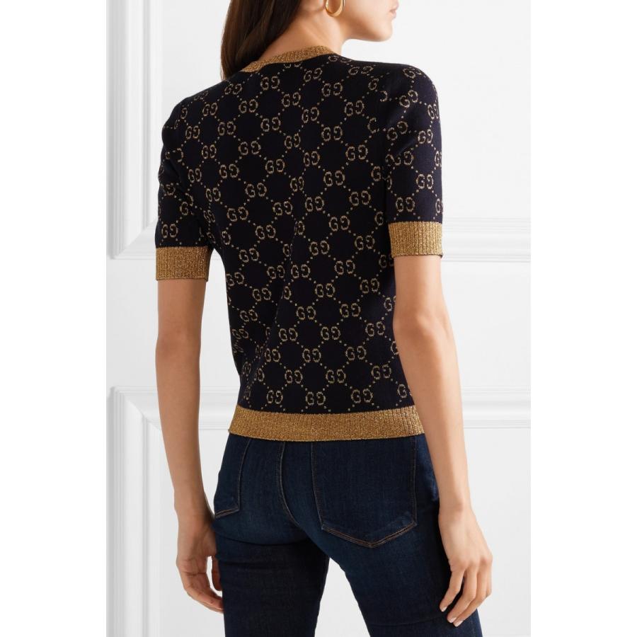安室奈美恵さん着用 Gucci グッチ メタリック コットンブレンド セーター 半袖 イッテq Gu0001 Symm Symm Yahoo 店 通販 Yahoo ショッピング