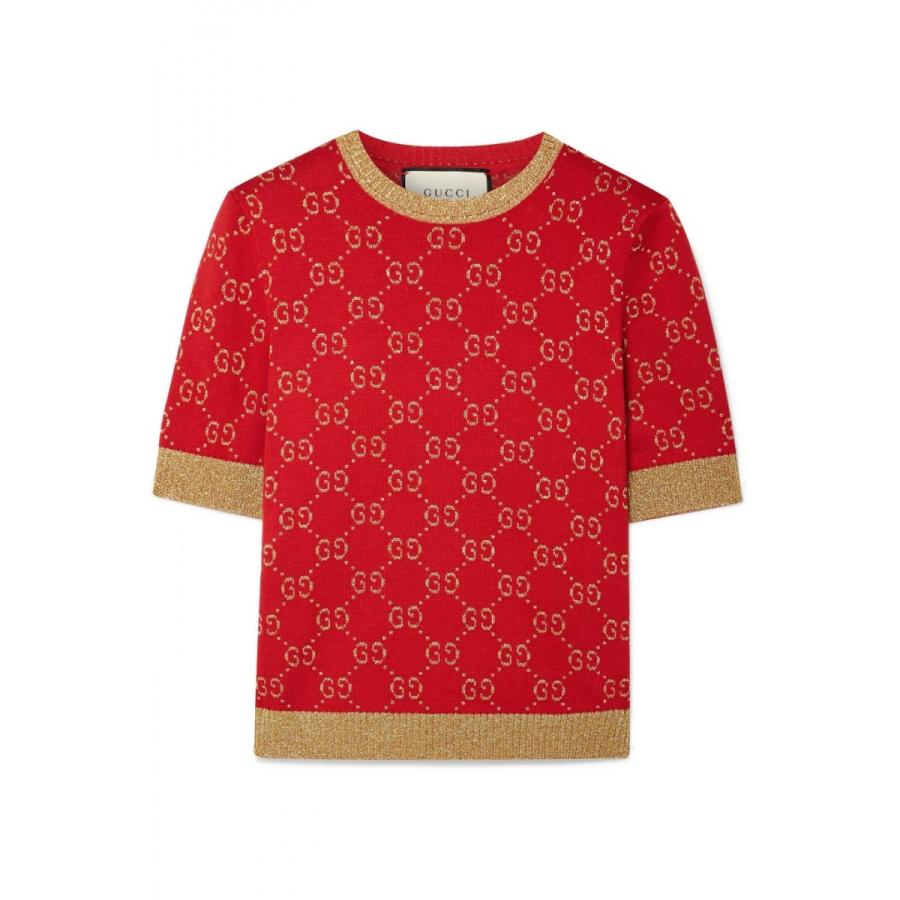 【訳あり品】 安室奈美恵さん着用 GUCCI グッチ メタリック コットンブレンド セーター 半袖 イッテQ 【DG1774543659】(64350円)