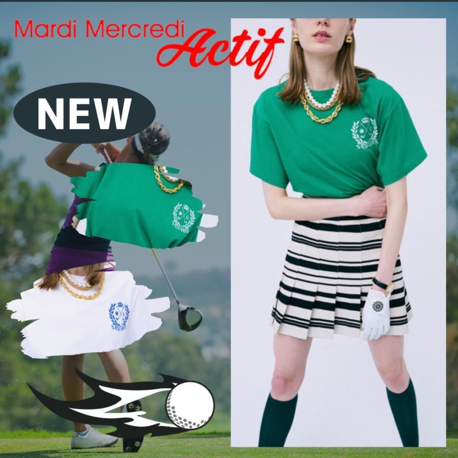 韓国 MARDI MERCREDI ACTIF マルディメクルディ TSHIRT EMBROIDERED NOUVEAU EMBLEM Tシャツ  ゴルフ GOLF ゴルフウェア :MARDI0020:symm.symm.Yahoo!店 - 通販 - Yahoo!ショッピング
