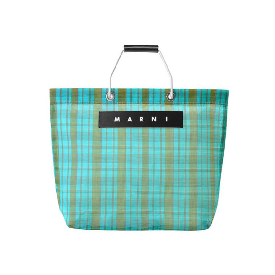 MARNI MARKET マルニ マーケット チェック メッシュトートバッグ