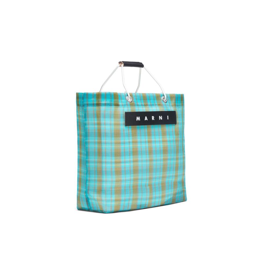 MARNI MARKET マルニ マーケット チェック メッシュトートバッグ