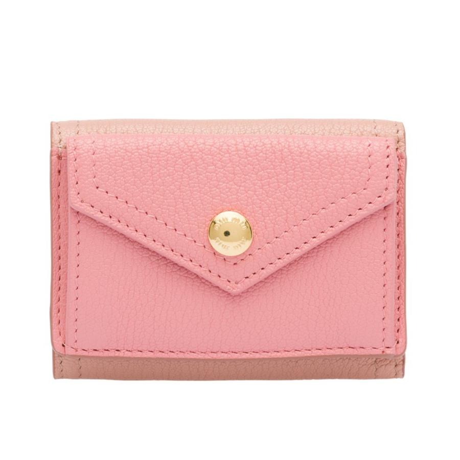miumiu ミュウミュウ マドラスレザー バイカラー 三つ折り ミニ財布