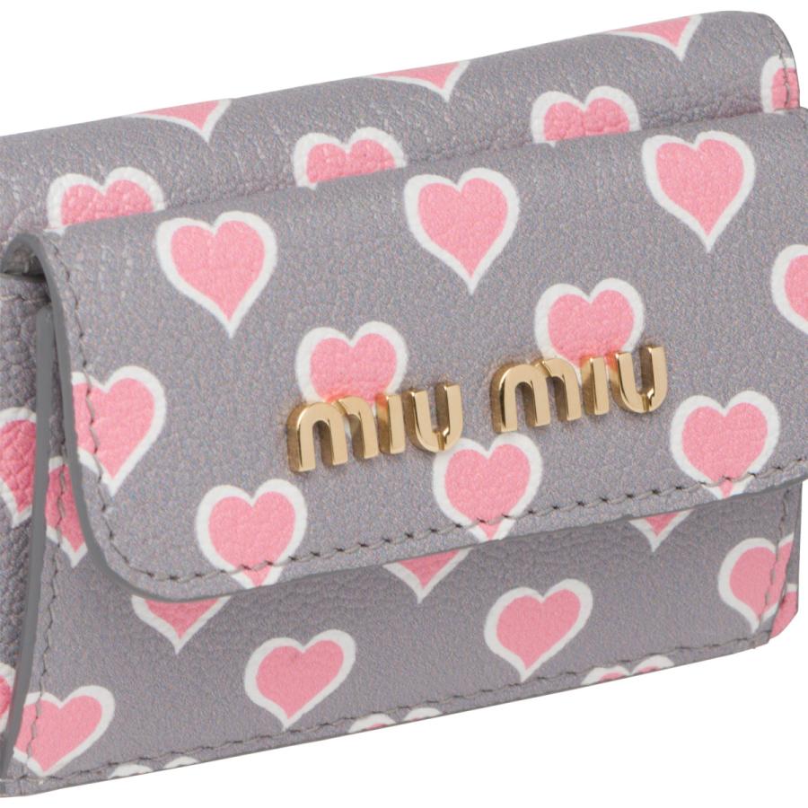 miumiu ミュウミュウ ハートプリント マドラスレザー 三つ折り ミニ