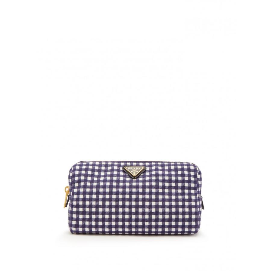 PRADA CANAPA プラダ カナパ ギンガムチェック コスメポーチ レッド