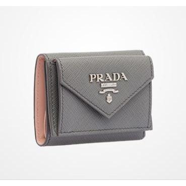 PRADA プラダ サフィアーノ バイカラー 三つ折り ミニ ウォレット