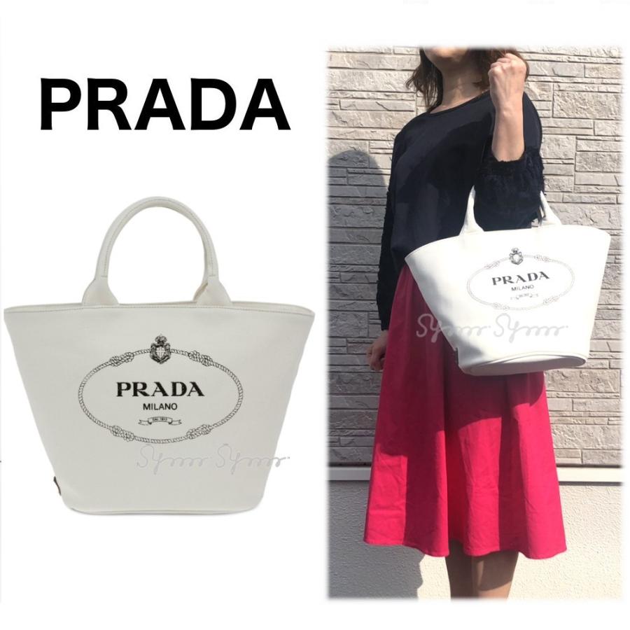 PRADA プラダ CANAPA カナパ ファブリック ハンドバッグ BIANCO ホワイト :pra0013:symm.symm.Yahoo