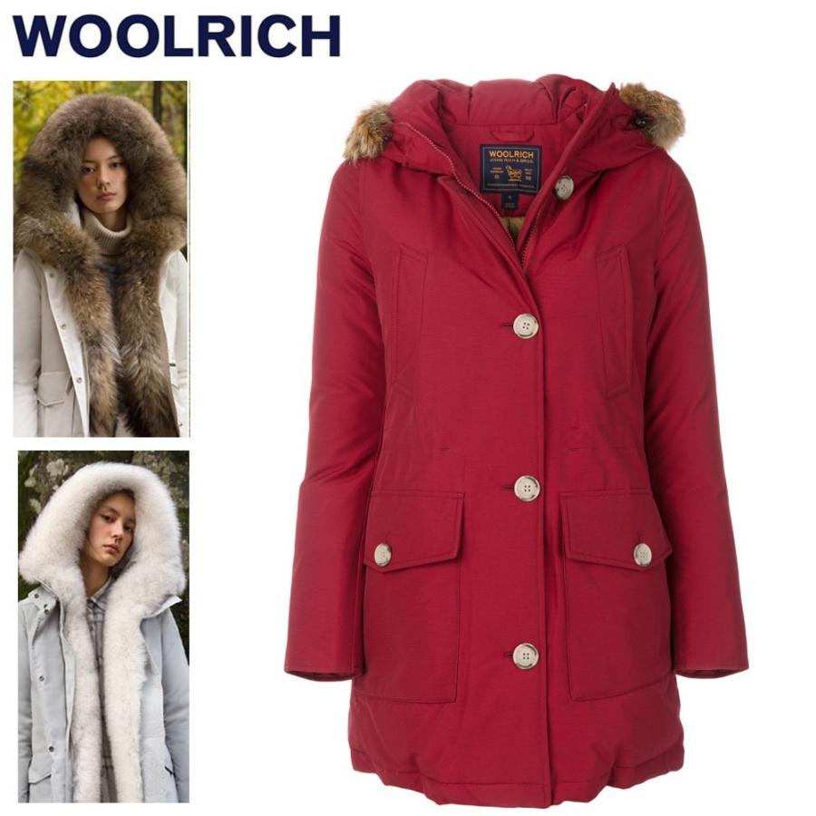 WOOLRICH ウールリッチレッド ダウンコート ファー付き
