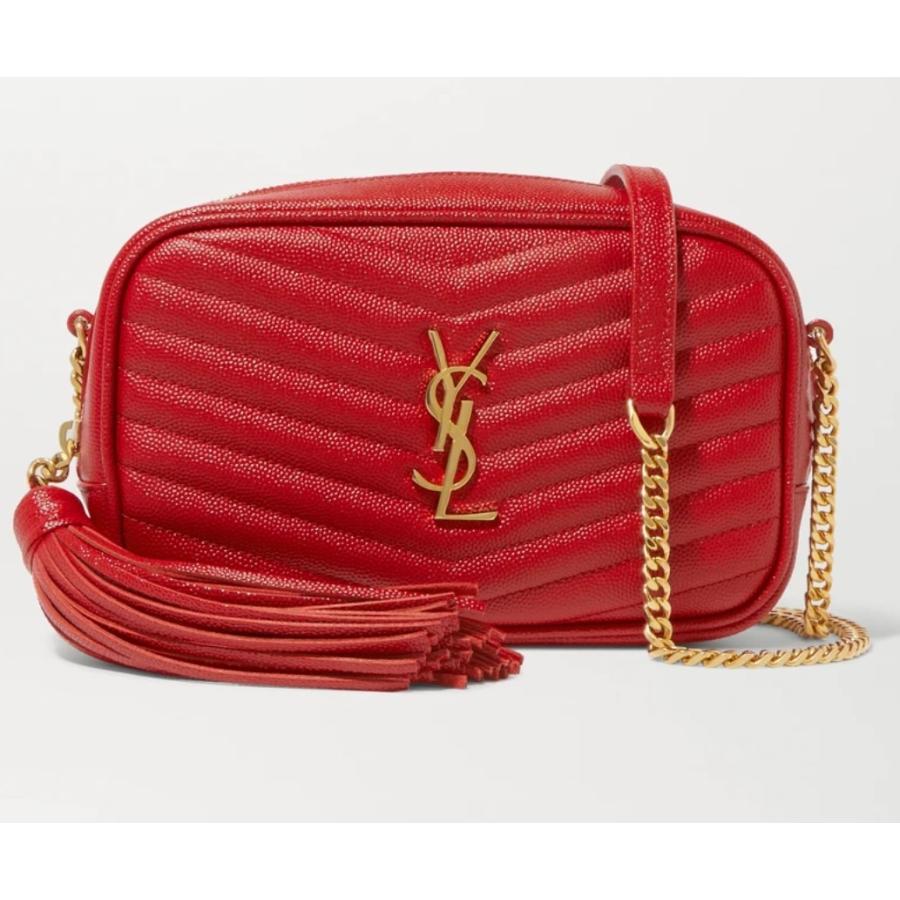 完動品 Saint Laurent サンローラン Lou mini shoulder bag ルー ミニ ショルダーバッグ YSLメタルロゴ レッド ゴールド 【BCD1814252024】(65790円)