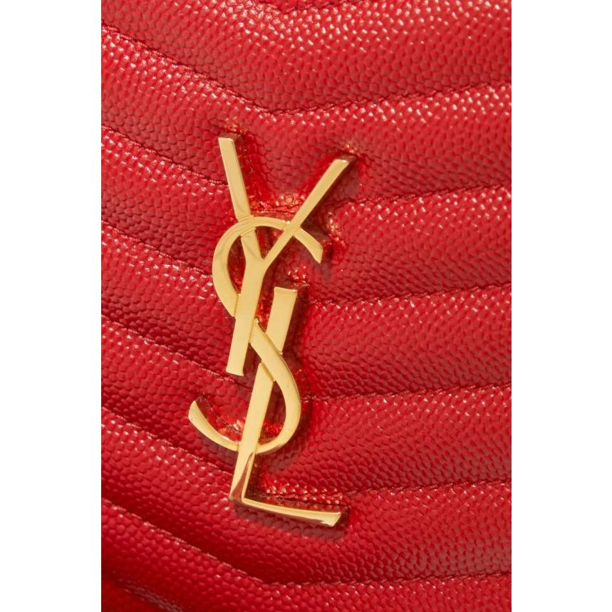 完動品 Saint Laurent サンローラン Lou mini shoulder bag ルー ミニ ショルダーバッグ YSLメタルロゴ レッド ゴールド 【BCD1814252024】(65790円)