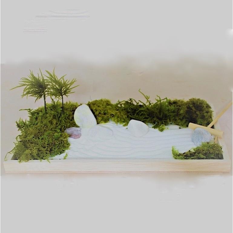 枯山水キッド 庭 ミニチュア 作り方 石 テーブル 苔ぷり | 