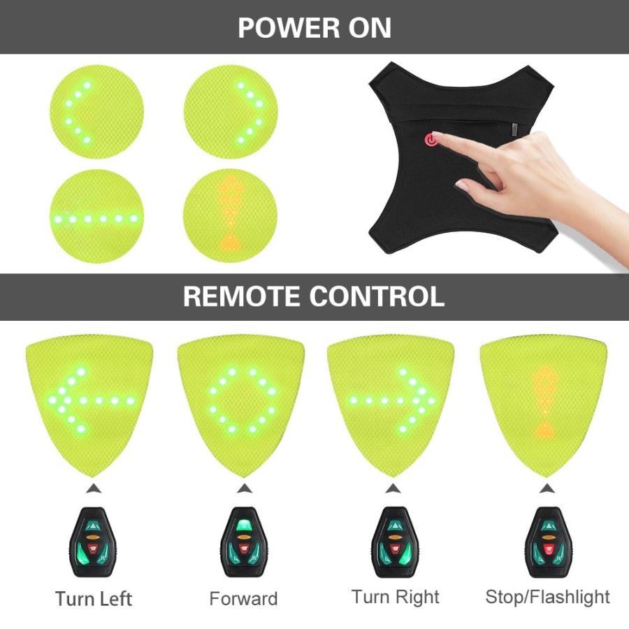 LED ワイヤレスコントロール セーフティー サイクリング ウインカー ベスト｜synergy2｜14