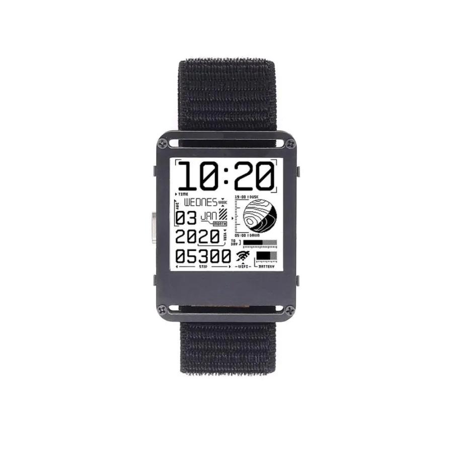 ESP32 Eインクスマートウォッチ V2.0 オープンソース 200x200 心拍計 超低消費電力 プログラマブルの画像