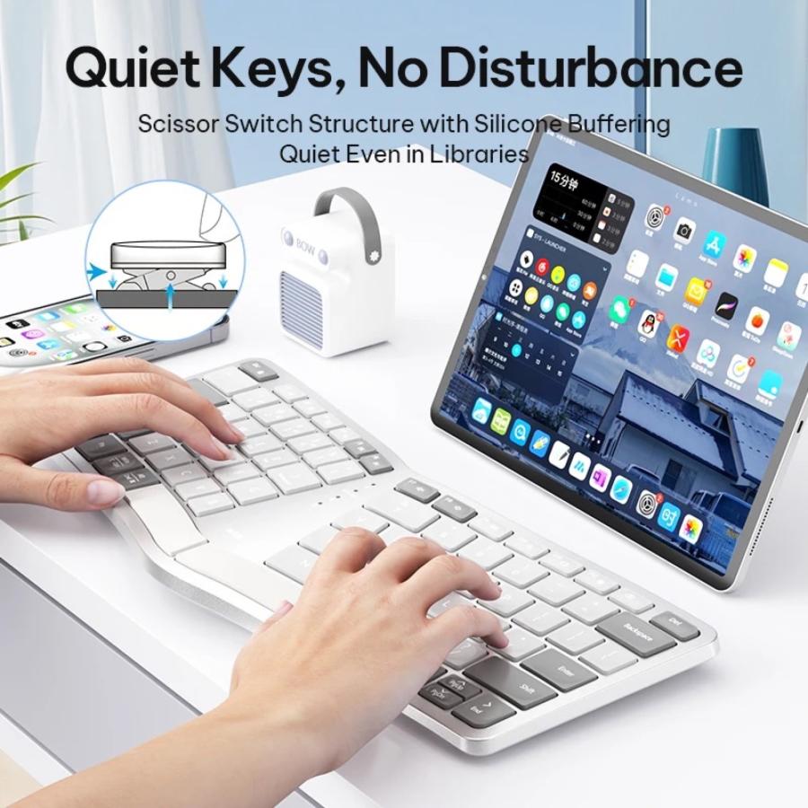 エルゴノミック 分割キーボード Bluetooth&2.4G&有線 80キー 充電式