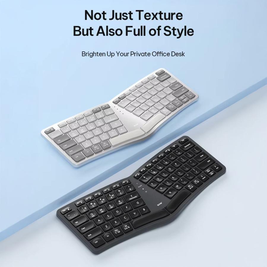 エルゴノミック 分割キーボード Bluetooth&2.4G&有線 80キー 充電式