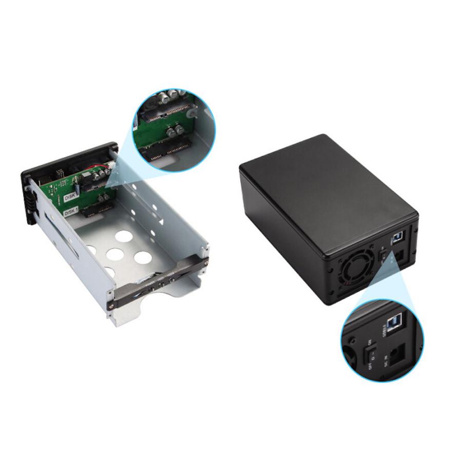 RAID対応 2ドライブベイ 3.5インチ SATA USB 3.0 ハードディスクケース