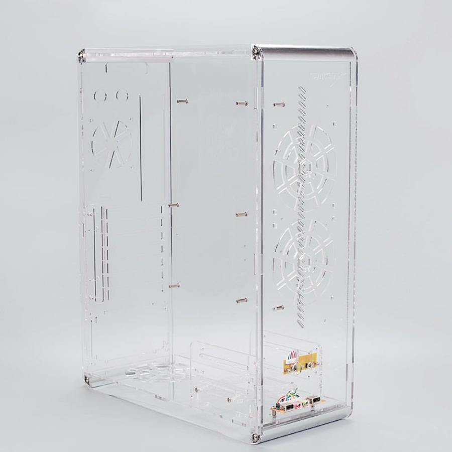 MicroATX スケルトン アクリル デスクトップ 水冷対応PCケース